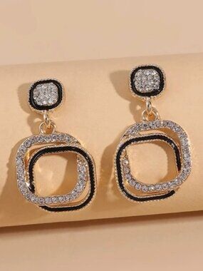 Rhinestone Decor Geometric Earrings
